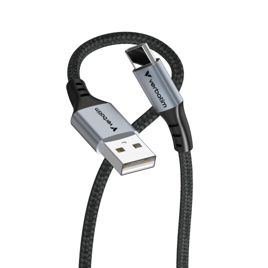 Verbatim USB-A til USB-C Strømkabel 18W 1,2m Flettet Svart