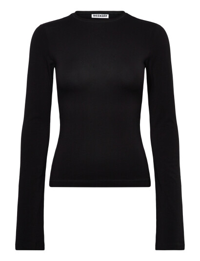 Weekday Long Sleeve Cotton Top Black XL