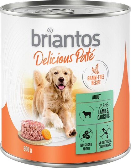 Briantos Våtfôr Delicious Paté Og Gulrøtter Lam 6 X 800 G
