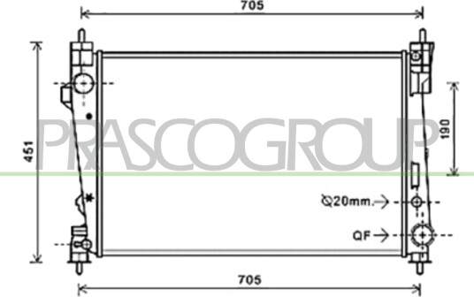 PRASCO AA344R005 Radiator motorkjøling