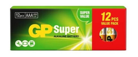GP Super Alkaline AAA-batteri LR03 12-pakning