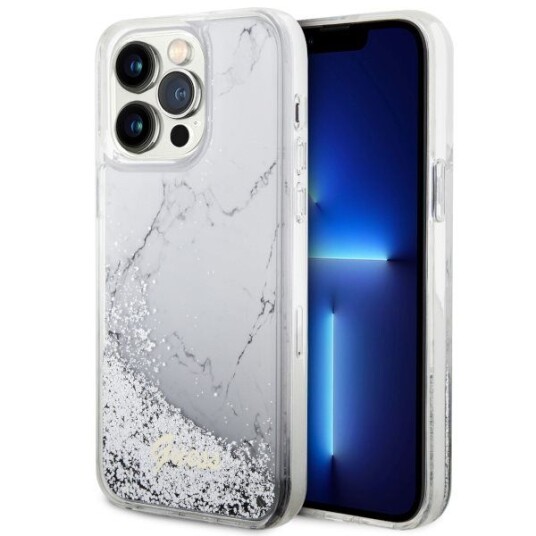 Guess Guhcp14xlcsgsgh Iphone 14 Pro Max 6.7" Biały/White Hardcase Liquid Glitter Marble