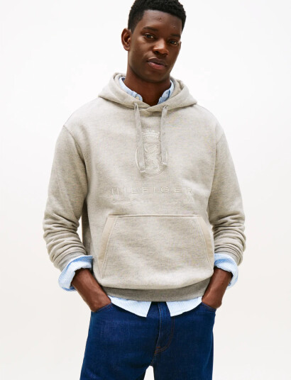 Tommy Hilfiger Crest Graphic Hoodie Grey S Tommy Hilfiger Crest Graphic Hoodie Grey S