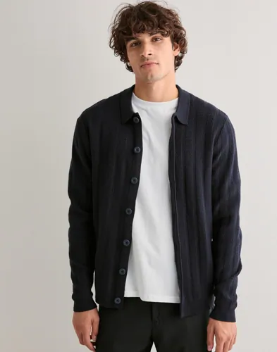 Casual Friday Cfbosse Knit Cardigan Cardigans Blå