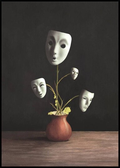 Plant with Theatrical Masks Plakat Plakat / 50x70cm Plant with Theatrical Masks Plakat Plakat / 50x70cm