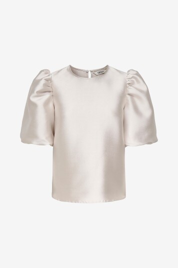 Only Bluse onlManny 2/4 Heavy Satin Grå Only Bluse onlManny 2/4 Heavy Satin Grå