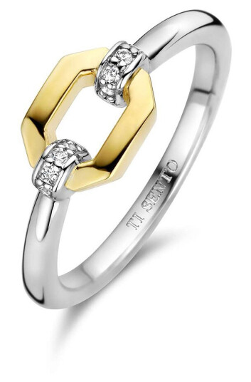 Ti Sento Milano Ring 18 kt. Rustfritt stål Gullbelagt 12300ZY-56 - Dame - 925 sterling silver