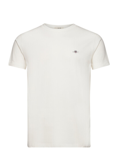 GANT Slim Pique Ss T-Shirt - White - XXL