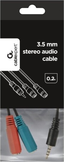 Cablexpert Audioadapter Mini Phone Stereo 3.5 Mm Hunn Til 4 Polsminijakk Hann 20 Cm