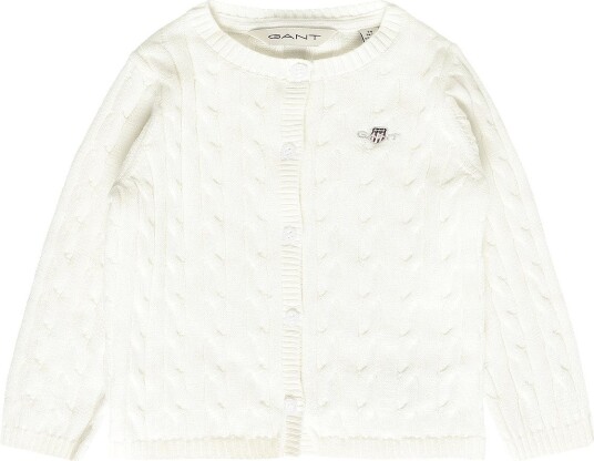 Gant Kids Shield Cable Knit Cardigan WHITE 80
