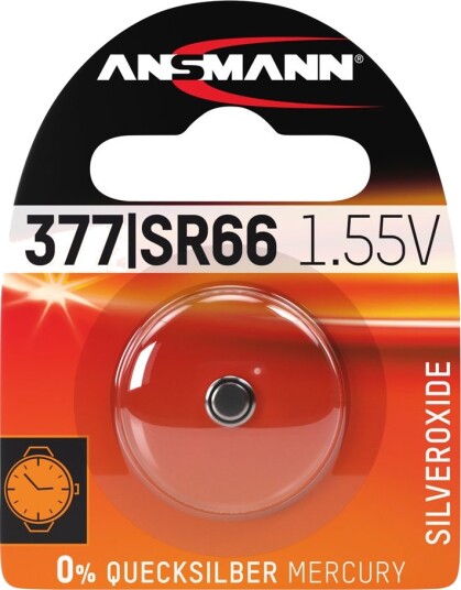 Ansmann SR66 Sølvoksid Klokkebatteri 1.55V 17mAh - Batteri til Kameratilbehør