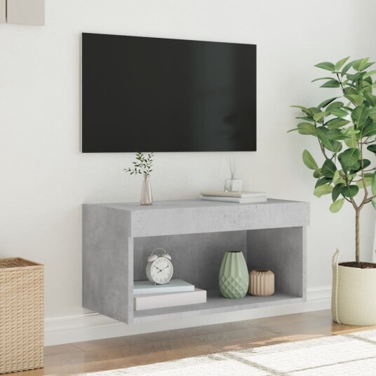 vidaXL TV-benk med LED betonggrå 60x30x30 cm 8721012257177