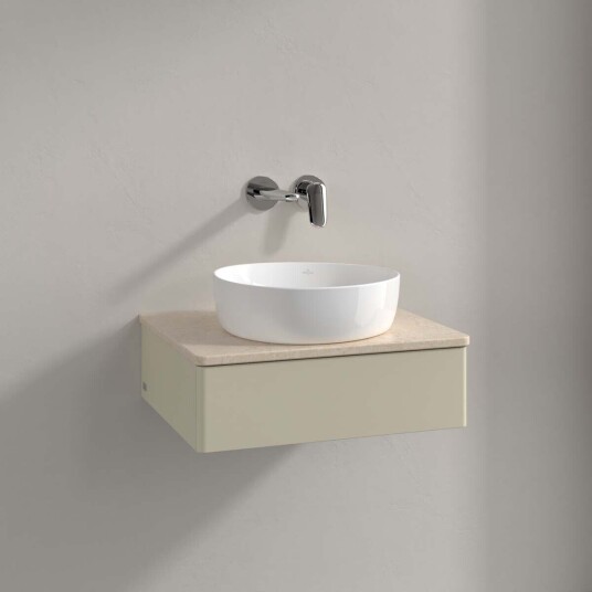 Villeroy & Boch Antao Servantskap med 1 skuff 60x50x19 cm m/lys Grå Matt/Crème