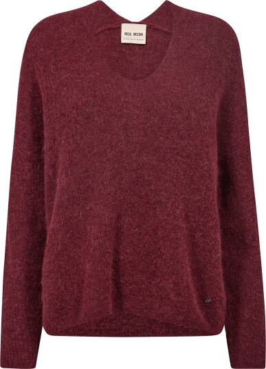 MOS MOSH Mmthora V Neck Knit Burgundy XS