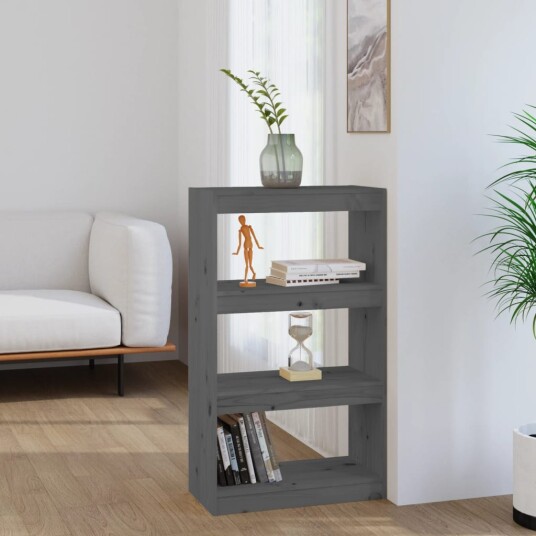 vidaXL Bokhylle/romdeler gr? 60x30x103,5 cm heltre furu