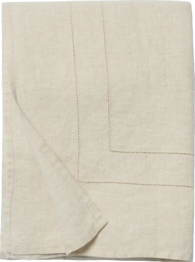 Garbo&Friends Linen Hemstitched Linen Bedspread 280X280Cm   Beige   280X280CM