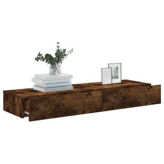 vidaXL TV-benker med LED-lys 2 stk røkt eik 60x35x15,5 cm 8721012262089