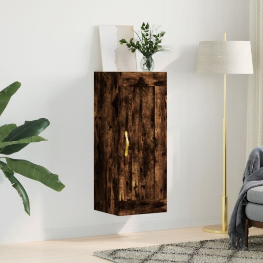Veggskap røkt eik 34,5x34x90 cm konstruert tre 8721012116085