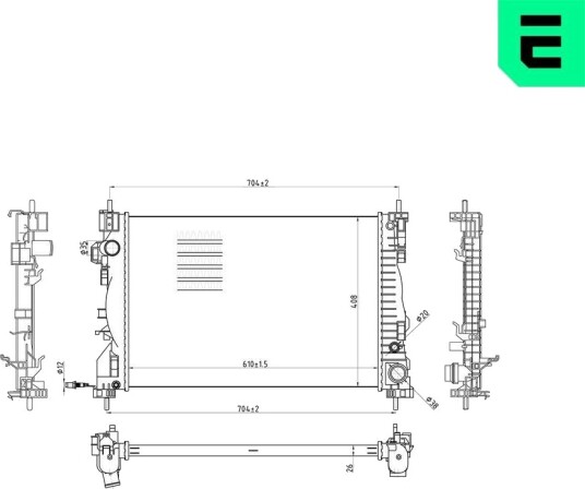 ERA 673496 Radiator motorkjøling