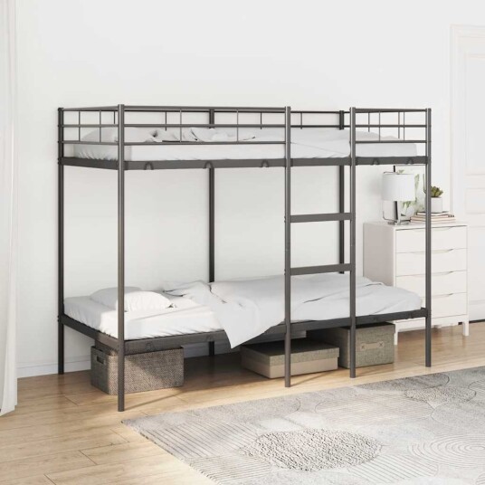  Køyeseng uten madrass svart 100x190 cm stål 42000323