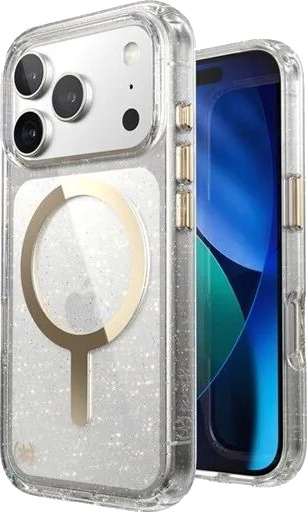 Speck Presidio Lux MagSafe iPhone 17 Pro Case Glitter/Gold Metallic