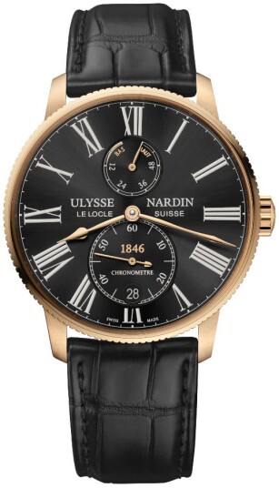 Ulysse Nardin Herreklokke 1182 310 42 Marine Torpilleur Sort/Lær