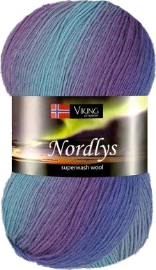 Viking Of Norway Garn Nordlys 971 Multi lilla blå grå