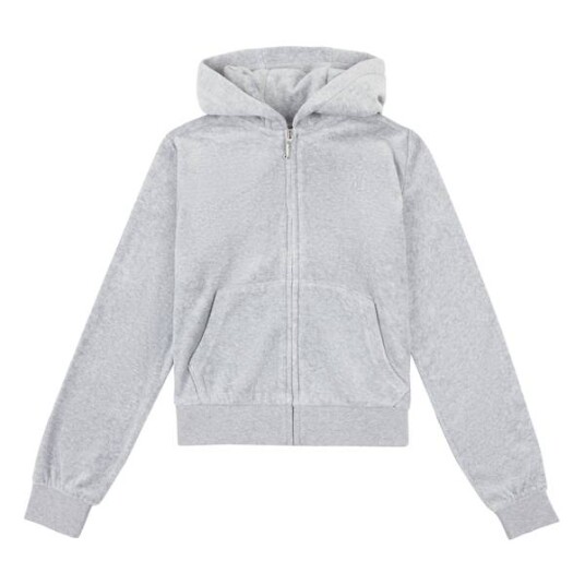 Juicy Couture Tonal embro velour zip hoodie heather grey 10 11ÅR