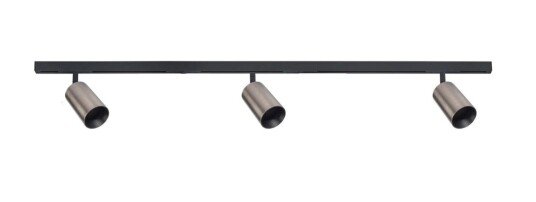 Antidark Designline Tube Pro komplett 2 meter spotskinne med 3 spotter GU10 - Svart/Titanium