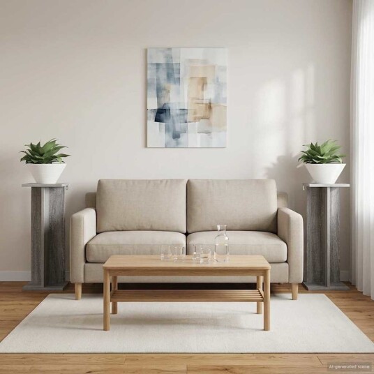 vidaXL Planteholder 2 stk. Grå Sonoma 25 x 25,5 x 60,5 cm