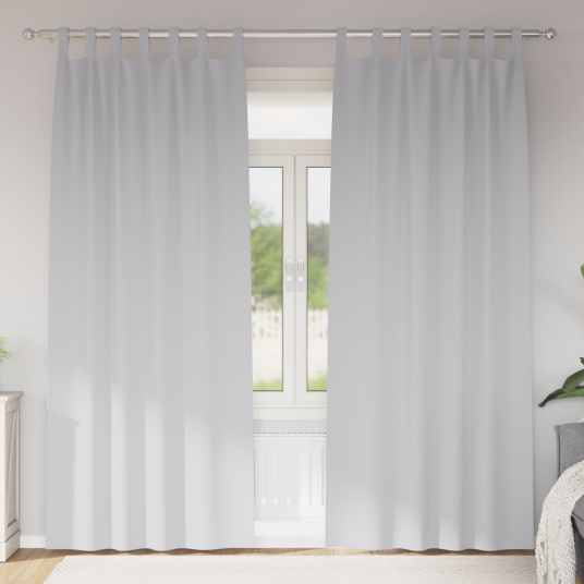 Gardiner med gardiner 2 pcs Lys grå Polyester