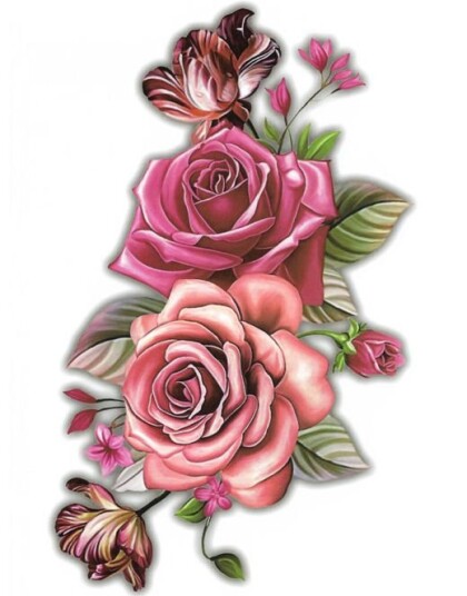 Shades of Pink Fake Tattoo
