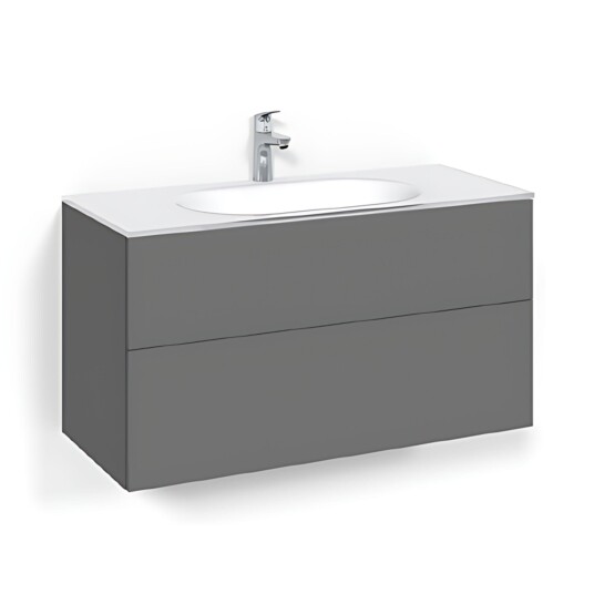 Macro Design Crown Plain Servantskap 2-skuff - med Glasservant Antrasitt / 100cm Glass Edge Hvit Macro Design Crown Plain Servantskap 2-skuff - med Glasservant Antrasitt / 100cm Glass Edge Hvit