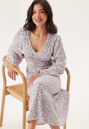 Happy Holly Structured Dress Offwhite/Patterned 40/42