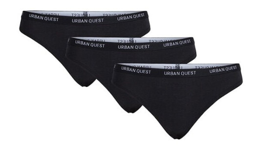 Urban Quest 3-Pack Bamboo string svart Størrelse: M Kvinner