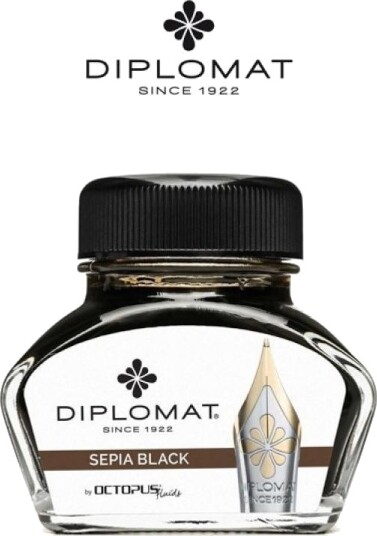 Diplomat blekkflaske svart sepia 30 ml Diplomat blekkflaske svart sepia 30 ml