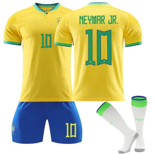 Brasil Hjemme/Borte Fotballdrakt Neymar 10 Barnefotballdrakt 16(90-100cm)