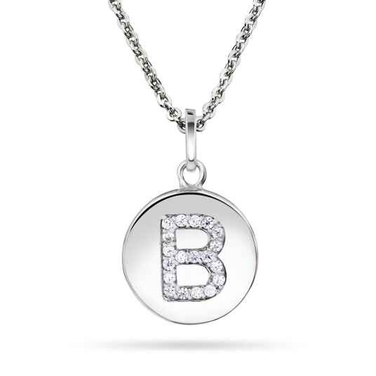 Pan Jewelry, Anheng i sølv med zirkonia bokstav B Pan Jewelry, Anheng i sølv med zirkonia bokstav B
