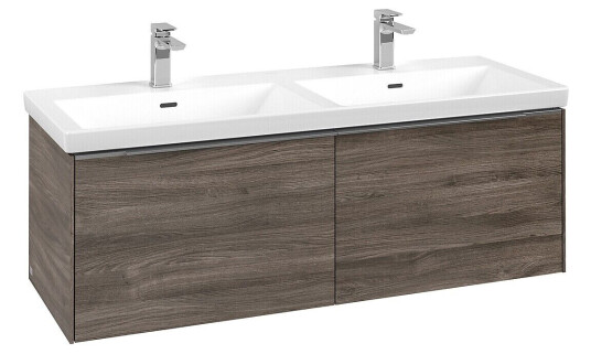 Villeroy & Boch Subway 3.0 Servantskap m/2 skuffer 1272x429x478 mm Steingrå Eik Villeroy & Boch Subway 3.0 Servantskap m/2 skuffer 1272x429x478 mm Steingrå Eik