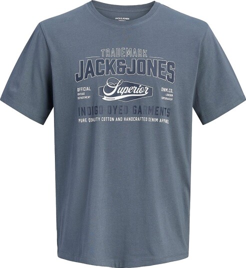 Jack & Jones Plus T skjorte Jjelogo Tee Ss O Neck 2 Col Aw26 Sn Grå