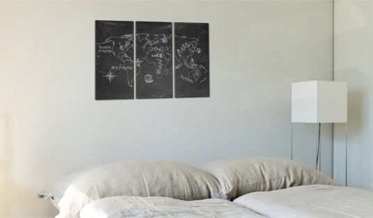Bilde Monochromatic world map 90x60 Artgeist sp. z o. o.