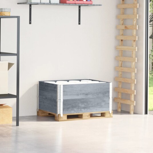 Pallekarmer 2 stk grå 80x60 cm heltre furu