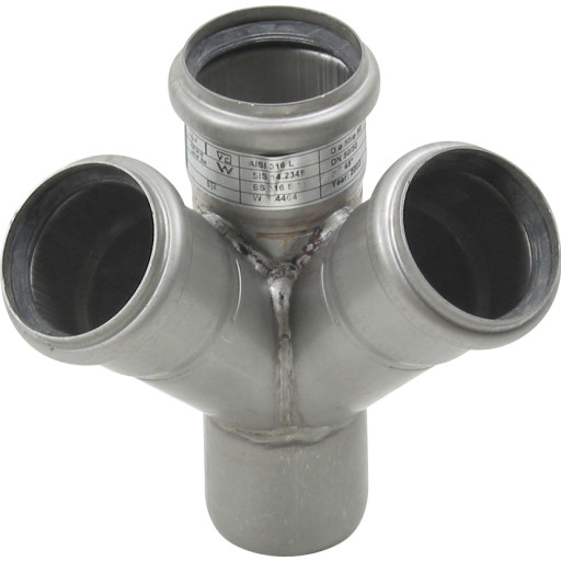 Blücher Dobbel Grenrør 45 Grader Ø50 50mm