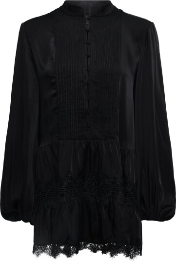 Bardot Antonia Lace Trim Mini Dress Black 6
