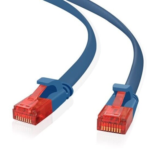 Helos Ultra Slim Patch-Kabel Rj-45 M Til Rj-45 M 20 M Utp Cat 6 Anti-Knekkhylse Blå