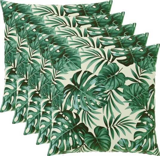 vidaXL Putetrekk 6 pcs HEERLEN Bladmønster 80 x 80 cm Polyester