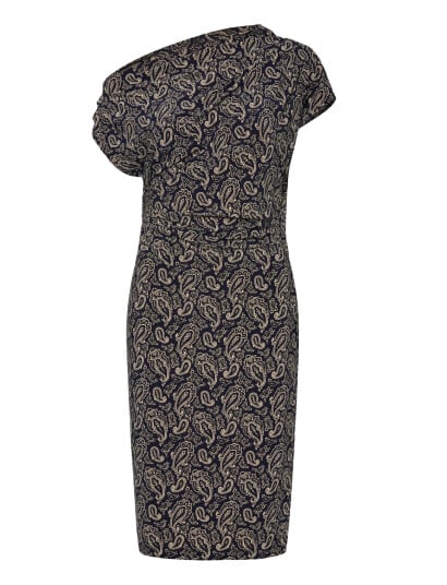 Lauren Ralph Lauren Paisley Jersey Off-The-Shoulder Dress - Navy - 42