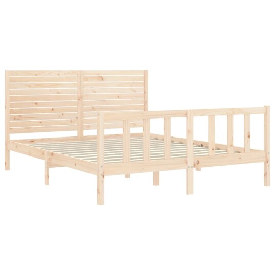vidaXL Sengeramme med hodegavl 5FT King Size heltre 8720845983819
