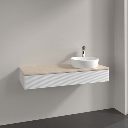Villeroy & Boch Antao Servantskap med 1 skuff 120x50x19 cm u/lys Hvit Blank/Crème