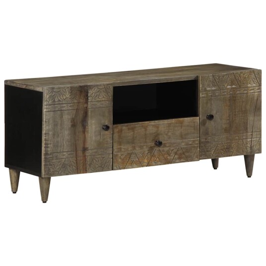  TV benk lysegrå 105x33,5x46 cm heltre mango